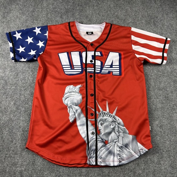 Greater Half Other - Greater Half Shirt Mens XL Red USA Trump 45 Statue Liberty Button Up Patriotic